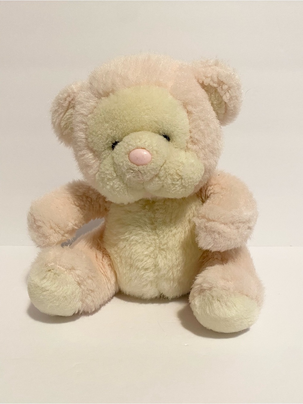 Caress Soft Pets by Russ Berrie PUFFUMS Pink  Baby Teddy Bear Plush Rattle Toy
